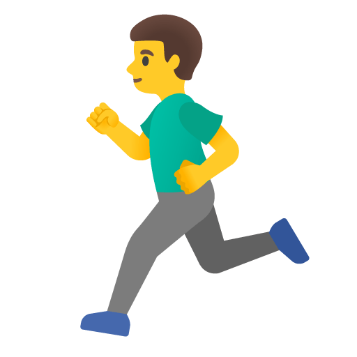 Google design of the man running emoji verson:Noto Color Emoji 15.0