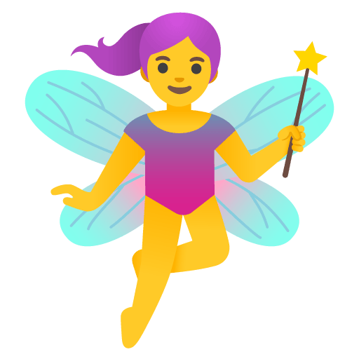 Google design of the woman fairy emoji verson:Noto Color Emoji 15.0