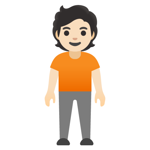 Google design of the person standing: light skin tone emoji verson:Noto Color Emoji 15.0