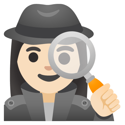 Google design of the woman detective: light skin tone emoji verson:Noto Color Emoji 15.0