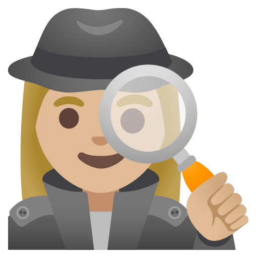 Google design of the woman detective: medium-light skin tone emoji verson:Noto Color Emoji 15.0