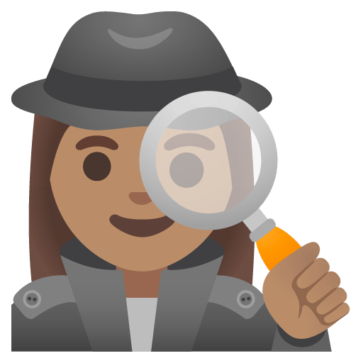Google design of the woman detective: medium skin tone emoji verson:Noto Color Emoji 15.0