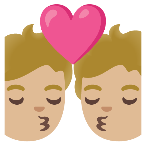Google design of the kiss: medium-light skin tone emoji verson:Noto Color Emoji 15.0