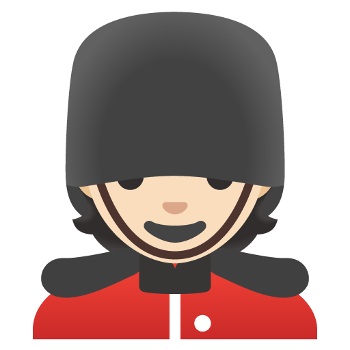 Google design of the guard: light skin tone emoji verson:Noto Color Emoji 15.0