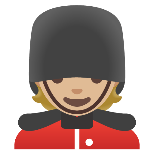 Google design of the guard: medium-light skin tone emoji verson:Noto Color Emoji 15.0