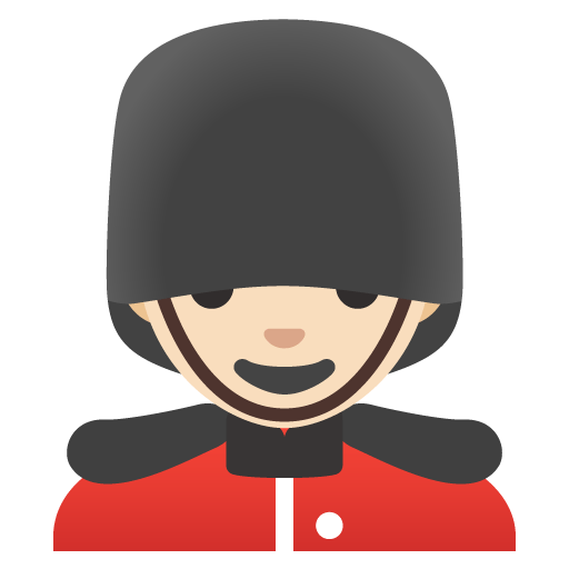 Google design of the man guard: light skin tone emoji verson:Noto Color Emoji 15.0