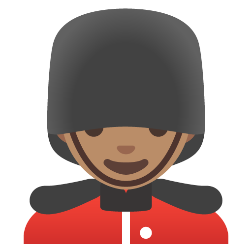 Google design of the man guard: medium skin tone emoji verson:Noto Color Emoji 15.0