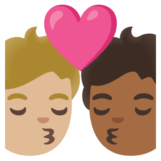 Google design of the kiss: person person medium-light skin tone medium-dark skin tone emoji verson:Noto Color Emoji 15.0