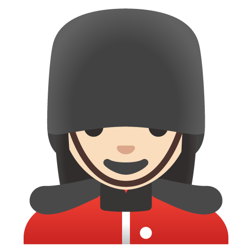 Google design of the woman guard: light skin tone emoji verson:Noto Color Emoji 15.0