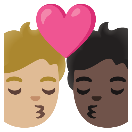 Google design of the kiss: person person medium-light skin tone dark skin tone emoji verson:Noto Color Emoji 15.0