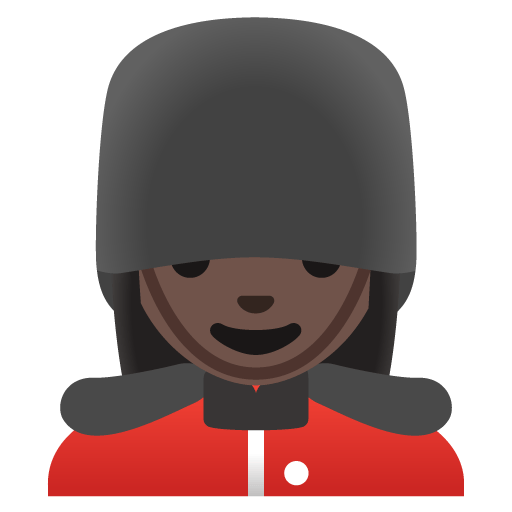 Google design of the woman guard: dark skin tone emoji verson:Noto Color Emoji 15.0