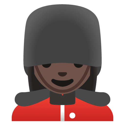 Google design of the woman guard: dark skin tone emoji verson:Noto Color Emoji 15.0