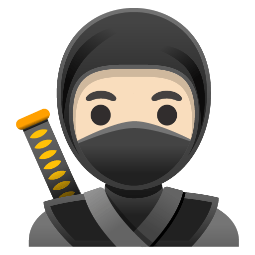 Google design of the ninja: light skin tone emoji verson:Noto Color Emoji 15.0