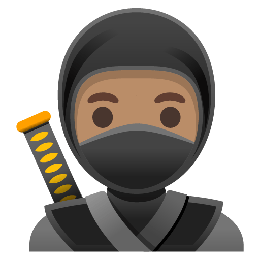 Google design of the ninja: medium skin tone emoji verson:Noto Color Emoji 15.0