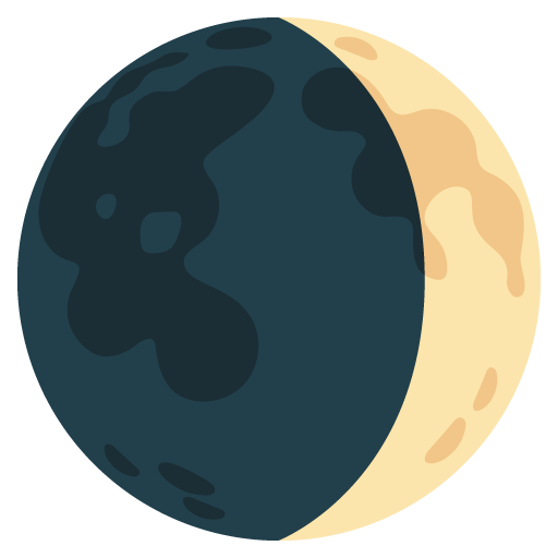Google design of the waxing crescent moon emoji verson:Noto Color Emoji 15.0