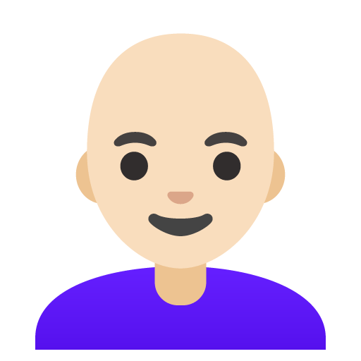Google design of the woman: light skin tone bald emoji verson:Noto Color Emoji 15.0