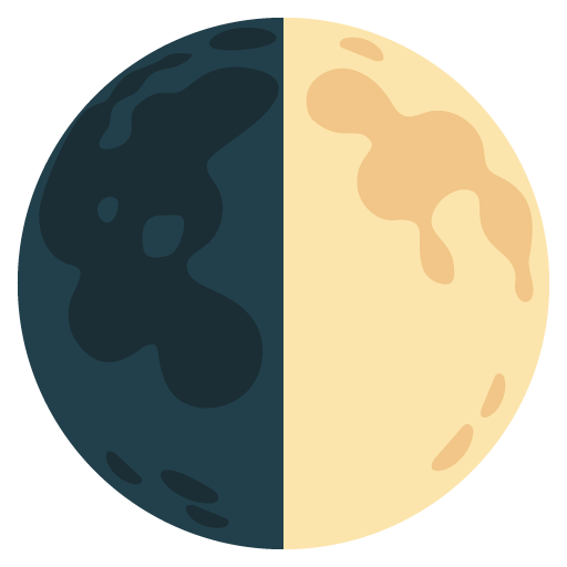 Google design of the first quarter moon emoji verson:Noto Color Emoji 15.0