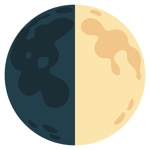 Google design of the first quarter moon emoji verson:Noto Color Emoji 15.0