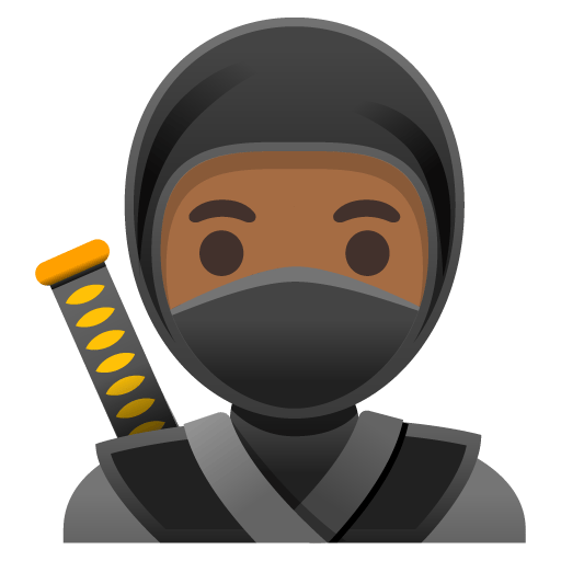 Google design of the ninja: medium-dark skin tone emoji verson:Noto Color Emoji 15.0