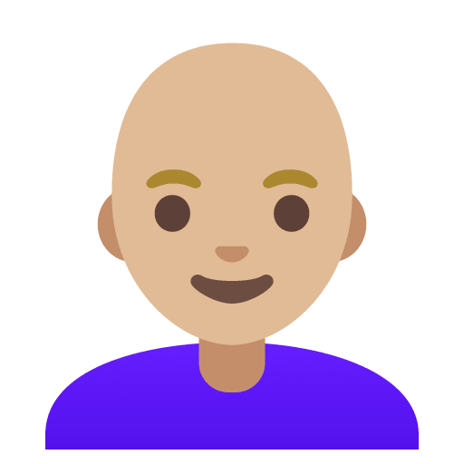 Google design of the woman: medium-light skin tone bald emoji verson:Noto Color Emoji 15.0