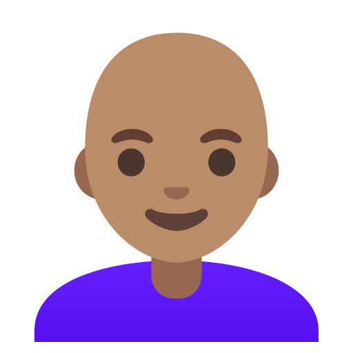 Google design of the woman: medium skin tone bald emoji verson:Noto Color Emoji 15.0