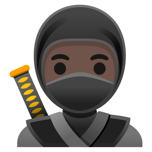 Google design of the ninja: dark skin tone emoji verson:Noto Color Emoji 15.0