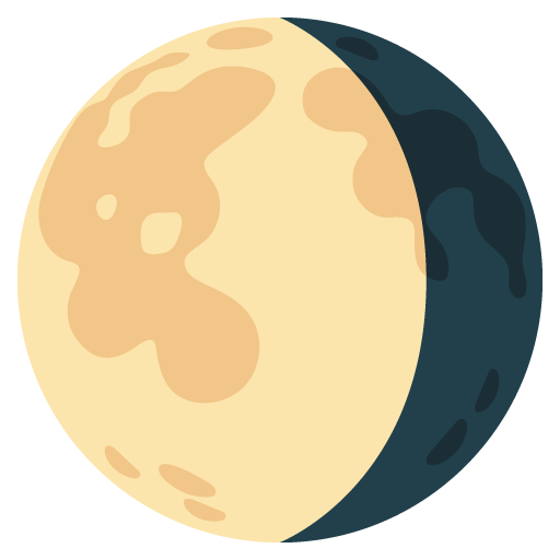 Google design of the waning gibbous moon emoji verson:Noto Color Emoji 15.0