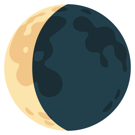 Google design of the waning crescent moon emoji verson:Noto Color Emoji 15.0