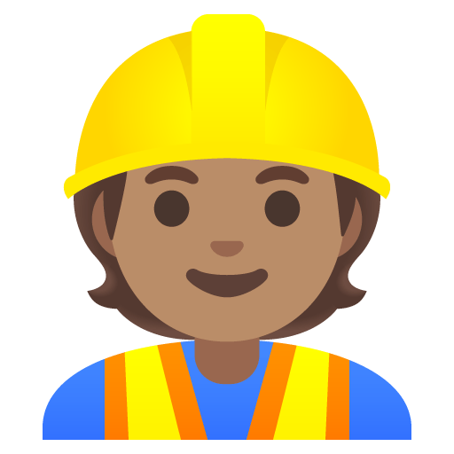 Google design of the construction worker: medium skin tone emoji verson:Noto Color Emoji 15.0