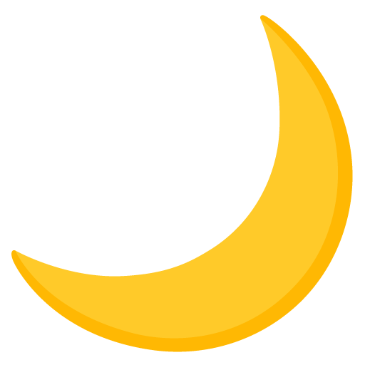 Google design of the crescent moon emoji verson:Noto Color Emoji 15.0