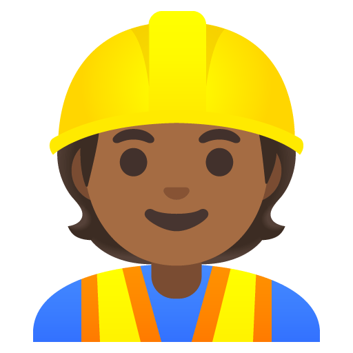Google design of the construction worker: medium-dark skin tone emoji verson:Noto Color Emoji 15.0