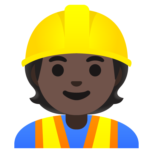 Google design of the construction worker: dark skin tone emoji verson:Noto Color Emoji 15.0