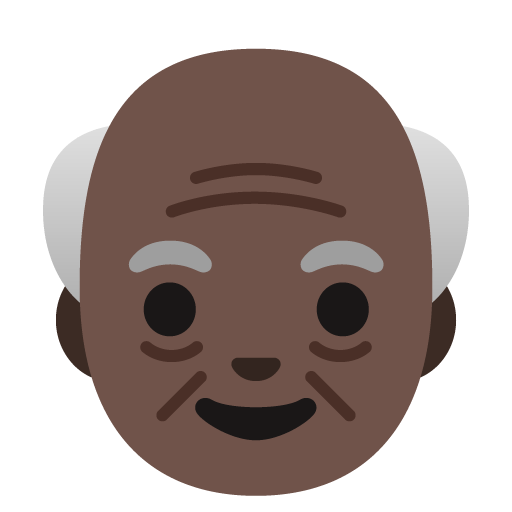 Google design of the old man: dark skin tone emoji verson:Noto Color Emoji 15.0