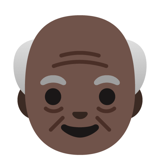 Google design of the old man: dark skin tone emoji verson:Noto Color Emoji 15.0
