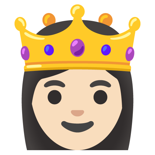 Google design of the princess: light skin tone emoji verson:Noto Color Emoji 15.0
