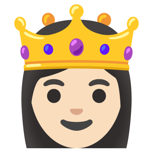 Google design of the princess: light skin tone emoji verson:Noto Color Emoji 15.0