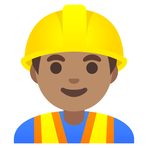 Google design of the man construction worker: medium skin tone emoji verson:Noto Color Emoji 15.0