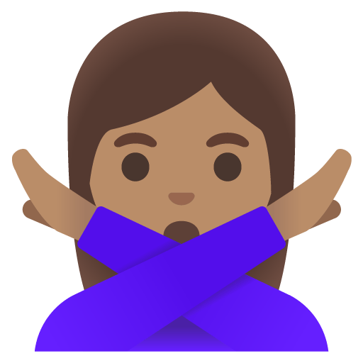 Google design of the woman gesturing NO: medium skin tone emoji verson:Noto Color Emoji 15.0