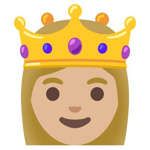 Google design of the princess: medium-light skin tone emoji verson:Noto Color Emoji 15.0