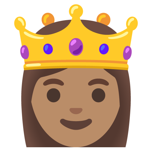 Google design of the princess: medium skin tone emoji verson:Noto Color Emoji 15.0