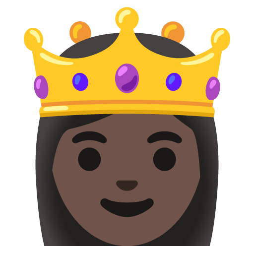 Google design of the princess: dark skin tone emoji verson:Noto Color Emoji 15.0