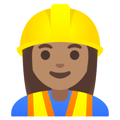 Google design of the woman construction worker: medium skin tone emoji verson:Noto Color Emoji 15.0