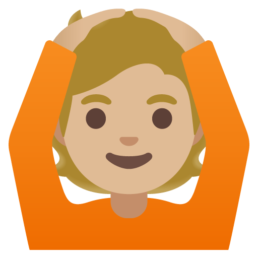 Google design of the person gesturing OK: medium-light skin tone emoji verson:Noto Color Emoji 15.0