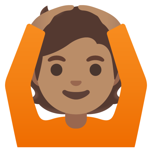 Google design of the person gesturing OK: medium skin tone emoji verson:Noto Color Emoji 15.0
