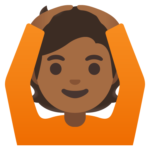 Google design of the person gesturing OK: medium-dark skin tone emoji verson:Noto Color Emoji 15.0