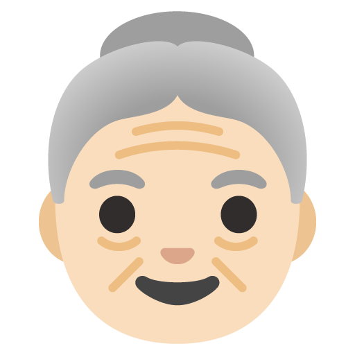 Google design of the old woman: light skin tone emoji verson:Noto Color Emoji 15.0