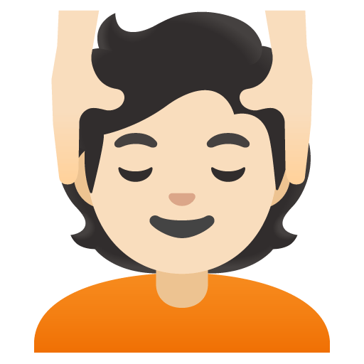 Google design of the person getting massage: light skin tone emoji verson:Noto Color Emoji 15.0