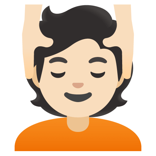 Google design of the person getting massage: light skin tone emoji verson:Noto Color Emoji 15.0