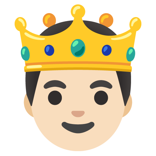 Google design of the prince: light skin tone emoji verson:Noto Color Emoji 15.0