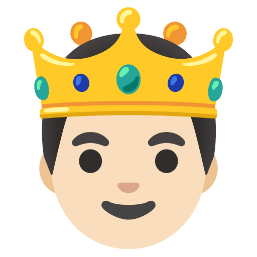 Google design of the prince: light skin tone emoji verson:Noto Color Emoji 15.0
